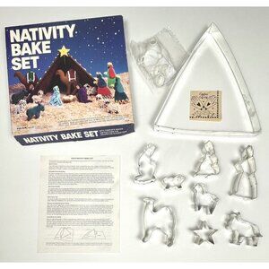 VTG 1992 FOX RUN 17pc NATIVITY BAKE SET Cookie Cutter Icing Bag Decorating Tips
